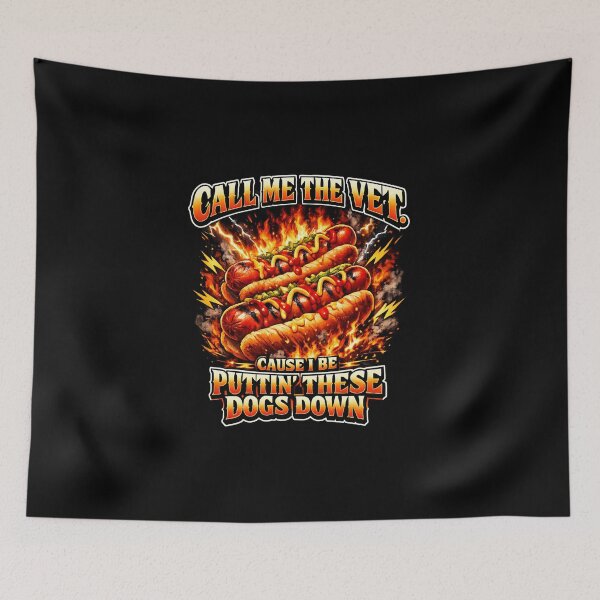 Item preview, Call Me The Vet Funny Hot Dog Shirt Fire Food Meme Graphic Tee designed and sold by LunaMagicStudio.