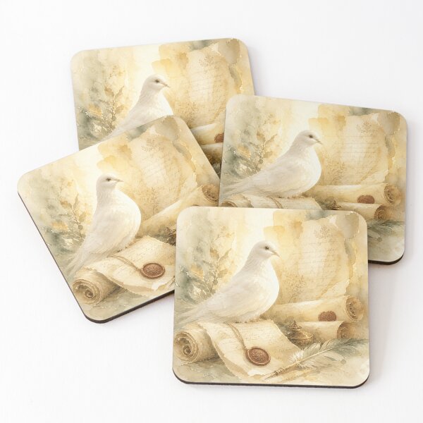Item preview, Philosopher’s Dove Among Ancient Scrolls designed and sold by WaterBirdArt.