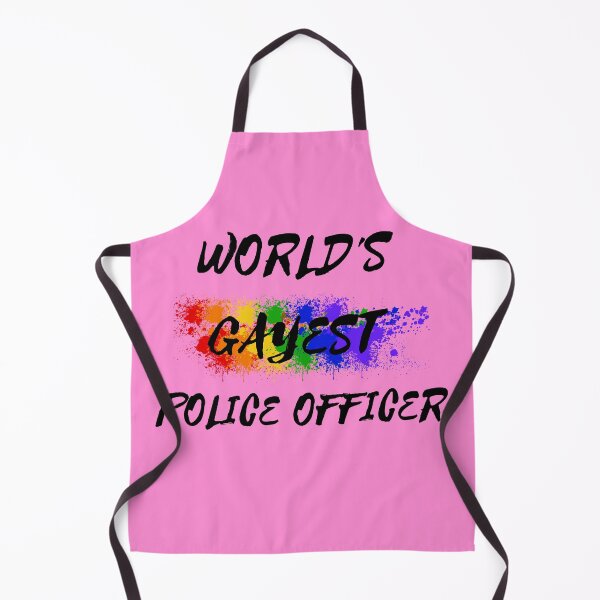 Item preview, World's Gayest Police Officer Gay Joke With Rainbow Colors For Pride Month In Pink designed and sold by LuckyKermit.