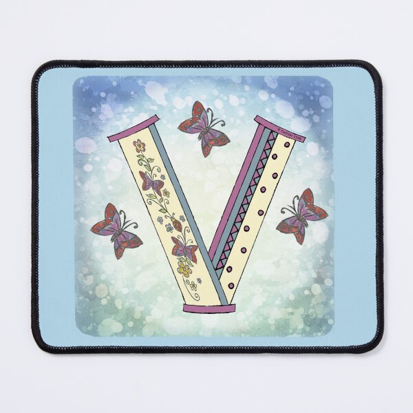 Item preview, Floral letter V Monogram designed and sold by artmuvz.