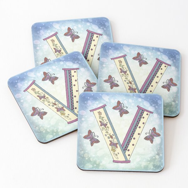 Item preview, Floral letter V Monogram designed and sold by artmuvz.