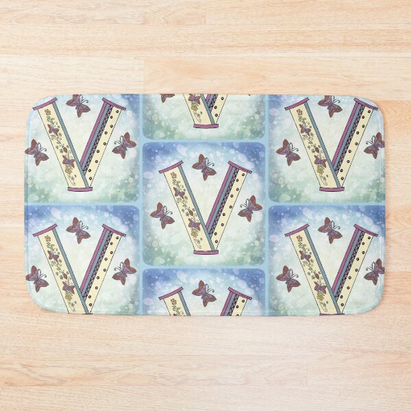 Item preview, Floral letter V Monogram designed and sold by artmuvz.