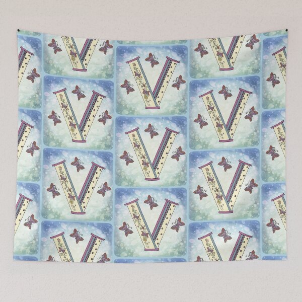 Item preview, Floral letter V Monogram designed and sold by artmuvz.