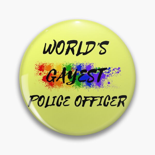 Item preview, World's Gayest Police Officer Gay Joke With Rainbow Colors For Pride Month In Yellow designed and sold by LuckyKermit.