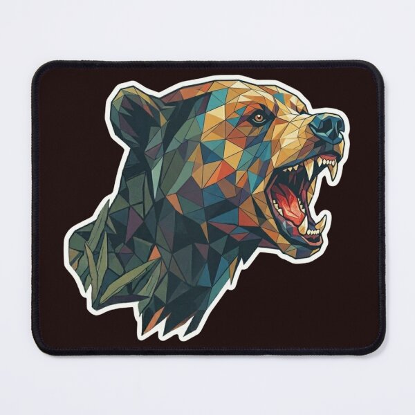 Item preview, Colorful Polygon Bear Head Vector Sticker Tags designed and sold by unboxedbyJuls.