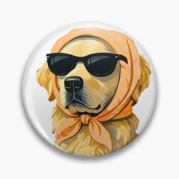 Item preview, Retro Retriever | Vintage Summer Scarf Dog designed and sold by Theartistictale  _.