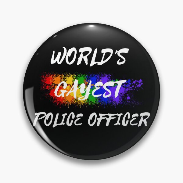 Item preview, World's Gayest Police Officer Gay Joke With Rainbow Colors For Pride Month In Black designed and sold by LuckyKermit.