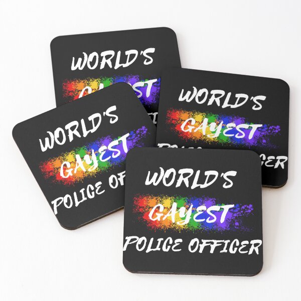 Item preview, World's Gayest Police Officer Gay Joke With Rainbow Colors For Pride Month In Black designed and sold by LuckyKermit.