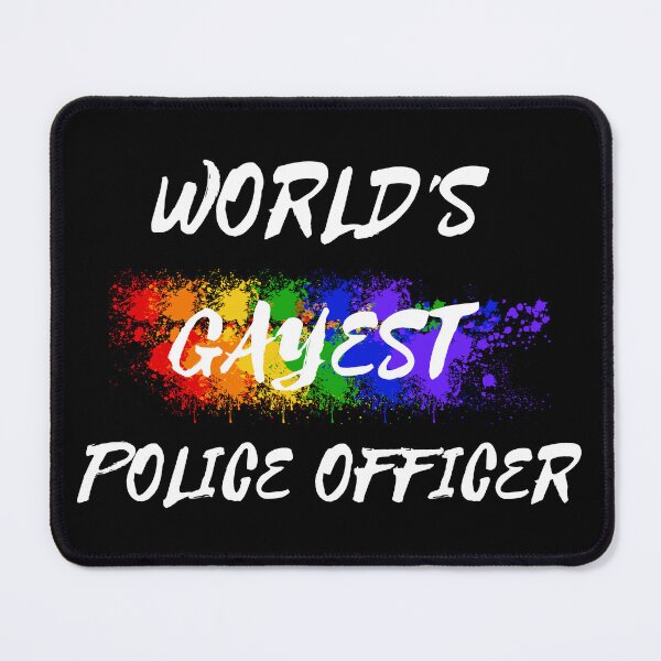 Item preview, World's Gayest Police Officer Gay Joke With Rainbow Colors For Pride Month In Black designed and sold by LuckyKermit.