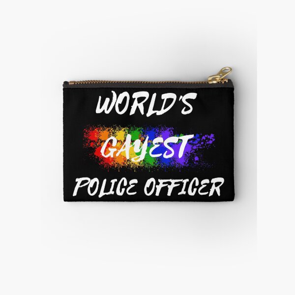 Item preview, World's Gayest Police Officer Gay Joke With Rainbow Colors For Pride Month In Black designed and sold by LuckyKermit.