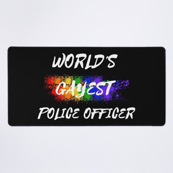 Item preview, World's Gayest Police Officer Gay Joke With Rainbow Colors For Pride Month In Black designed and sold by LuckyKermit.