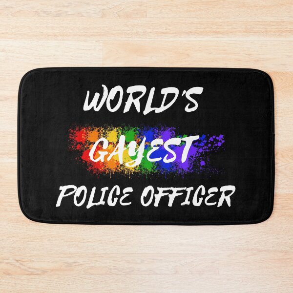 Item preview, World's Gayest Police Officer Gay Joke With Rainbow Colors For Pride Month In Black designed and sold by LuckyKermit.