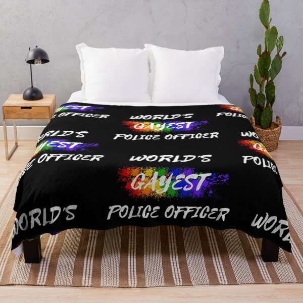 Item preview, World's Gayest Police Officer Gay Joke With Rainbow Colors For Pride Month In Black designed and sold by LuckyKermit.
