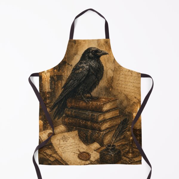 Item preview, Raven Librarian in Candlelit Study designed and sold by WaterBirdArt.