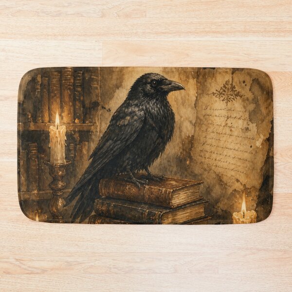 Item preview, Raven Librarian in Candlelit Study designed and sold by WaterBirdArt.
