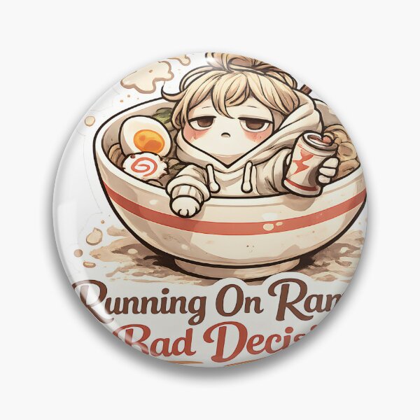 Item preview, Running On Ramen And Bad Decisions Cozy Japanese Food Aesthetic designed and sold by StickyGuys.