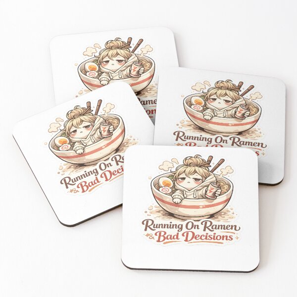 Item preview, Running On Ramen And Bad Decisions Cozy Japanese Food Aesthetic designed and sold by StickyGuys.