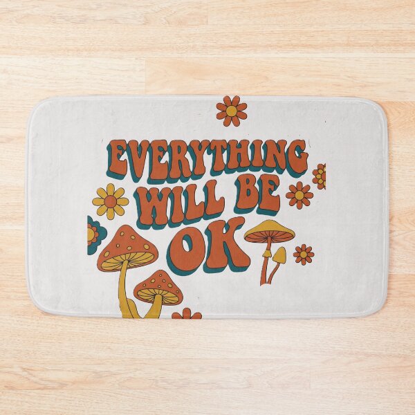 Item preview, Everything Will Be OK Mushroom Design – Retro Cottagecore Positive Quote Aesthetic. designed and sold by UniqueArtsOnly.
