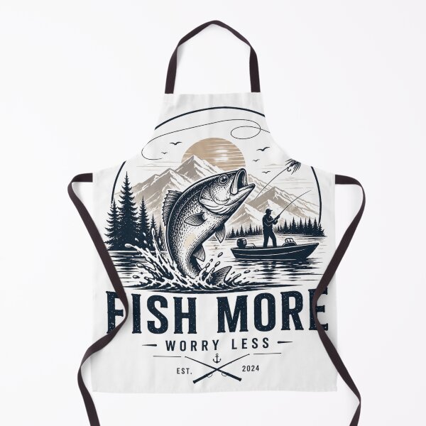 Item preview, Fish More Worry Less Vintage Fishing Adventure Illustration designed and sold by ZadTicaret.