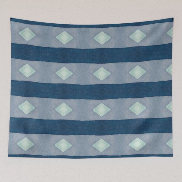 Item preview, Watercolor Style Horizontal Diamond and Stripe Pattern designed and sold by Vileprint.