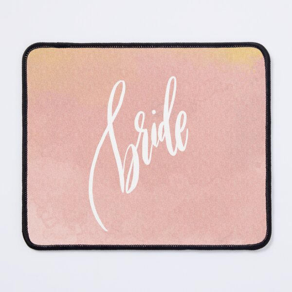Item preview, Bride Hand Lettered in Modern Calligraphy - Blush Ombre Gold Watercolor Background  designed and sold by breezecrafty23.