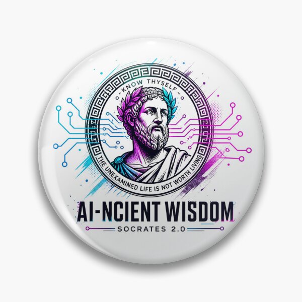 Item preview, AI-ncient Wisdom Socrates 2.0 Cyberpunk Philosophy designed and sold by KireaDesigns.
