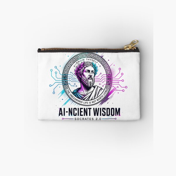 Item preview, AI-ncient Wisdom Socrates 2.0 Cyberpunk Philosophy designed and sold by KireaDesigns.