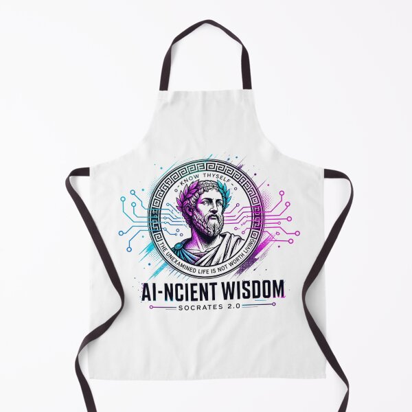 Item preview, AI-ncient Wisdom Socrates 2.0 Cyberpunk Philosophy designed and sold by KireaDesigns.