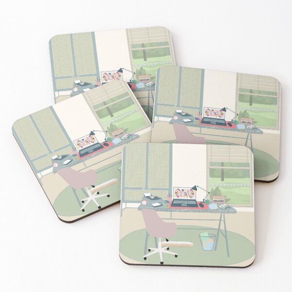 Item preview, Pastel Aesthetic Home Office Illustration  designed and sold by HBBS DESIGNS.