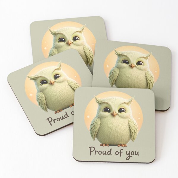 Item preview, Cute Owl Proud of You Positive Affirmation Art designed and sold by MegaNovaArt.