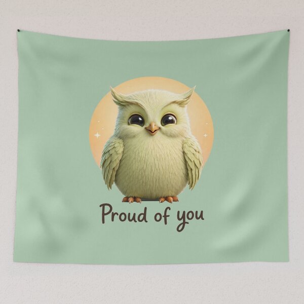 Item preview, Cute Owl Proud of You Positive Affirmation Art designed and sold by MegaNovaArt.