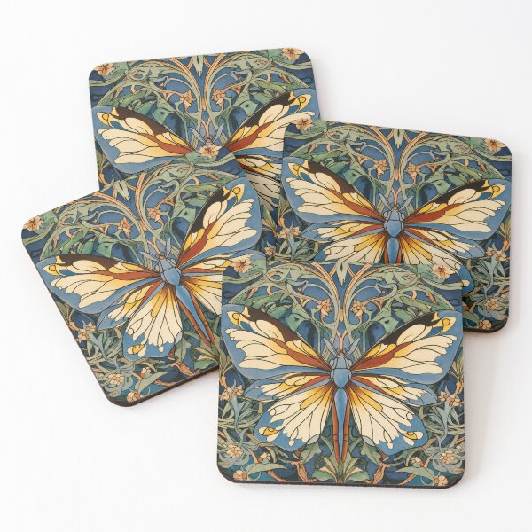 Item preview, Butterfly Art Nouveau Poster Vintage Botanical Design for Home Decor Lovers designed and sold by RickE.