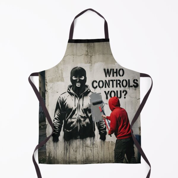 Item preview, Who Controls You? Street Art Stencil Protest Urban Graffiti Design designed and sold by PLUSHIWORLDtm.