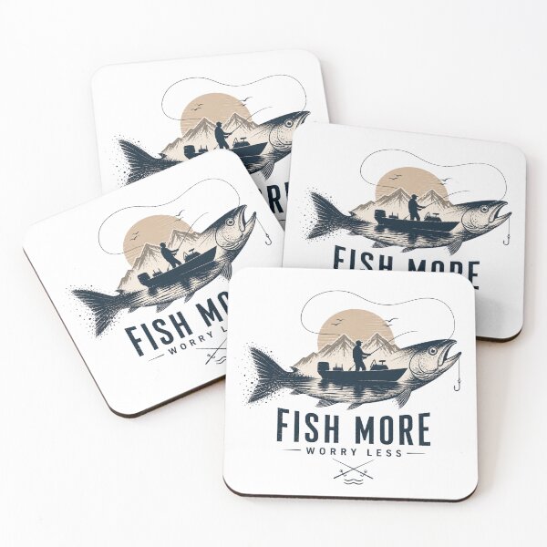 Item preview, Vintage Fishing Adventure Fish More Worry Less Quote designed and sold by ZadTicaret.