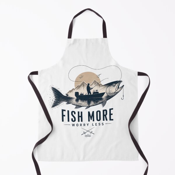 Item preview, Vintage Fishing Adventure Fish More Worry Less Quote designed and sold by ZadTicaret.