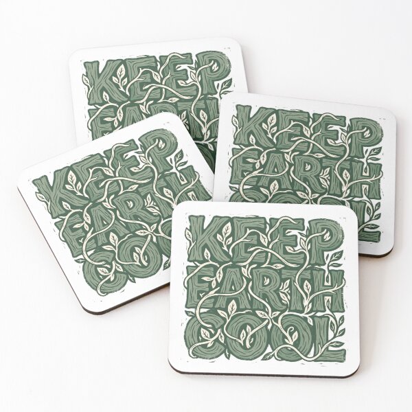Item preview, Keep Earth Cool Eco Design – Nature Typography Environmental Aesthetic. designed and sold by UniqueArtsOnly.