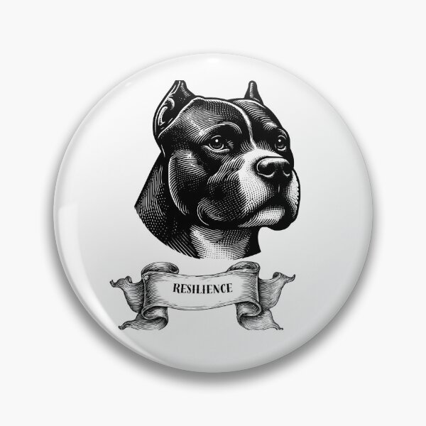 Item preview, Resilience Pitbull - Vintage Engraving Tattoo Style Dog Art designed and sold by AuraDraftStudio.
