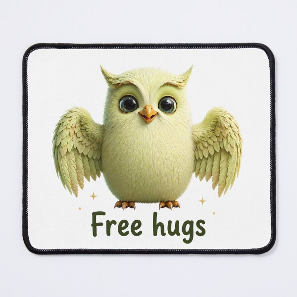Item preview, Cute Owl Open Wings Illustration Free Hugs designed and sold by MegaNovaArt.
