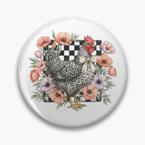 Item preview, Checkered Flower Chicken, Chicken, Wildflower Chicken, Chicken, Chicken Lover, Chicken Coquette designed and sold by DesignDenDo ⭐⭐⭐⭐⭐.