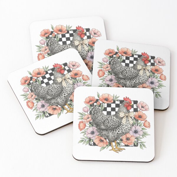 Item preview, Checkered Flower Chicken, Chicken, Wildflower Chicken, Chicken, Chicken Lover, Chicken Coquette designed and sold by DesignDenDo ⭐⭐⭐⭐⭐.