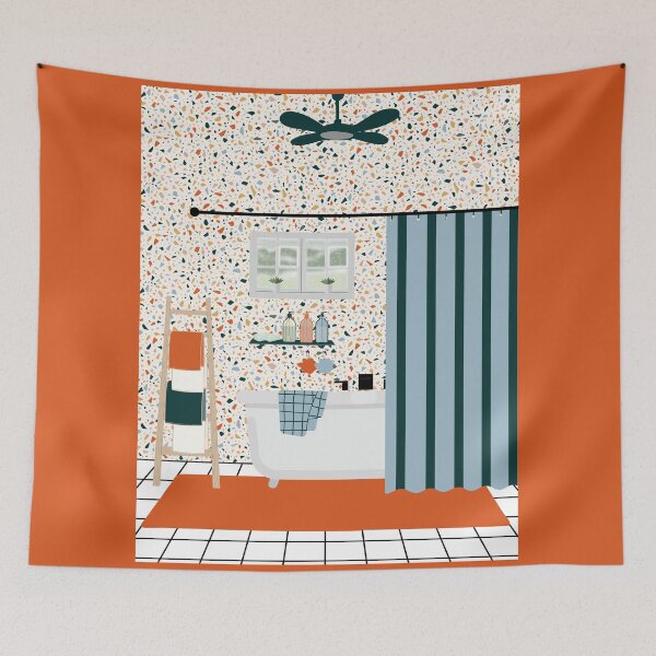 Item preview, ​Vibrant Terrazzo Bathroom Illustration designed and sold by HBBS DESIGNS.