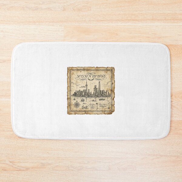 Item preview, Shanghai Coordinates Vintage Nautical Travel Map designed and sold by DuckOddity.