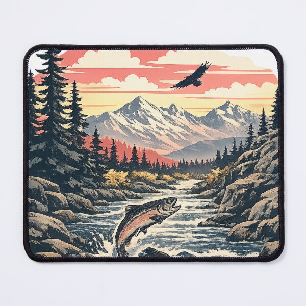 Item preview, Mountain River Trout Shirt designed and sold by Redrockthreads.