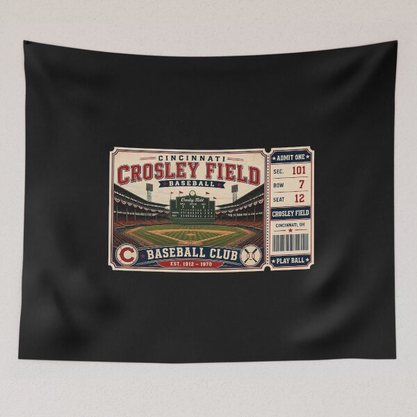 Item preview, Crosley Field Cincinnati Vintage Baseball Shirt, Retro Ballpark ticket , Old Stadium Tee designed and sold by GhostDawgs.