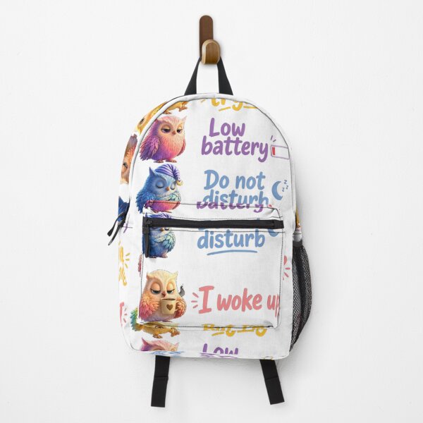 Item preview, Owls Mood Low Battery Funny Morning Humor designed and sold by MegaNovaArt.