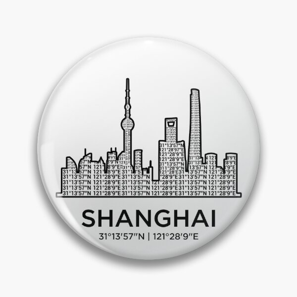 Item preview, Shanghai Coordinates Modern Minimalist Skyline designed and sold by DuckOddity.