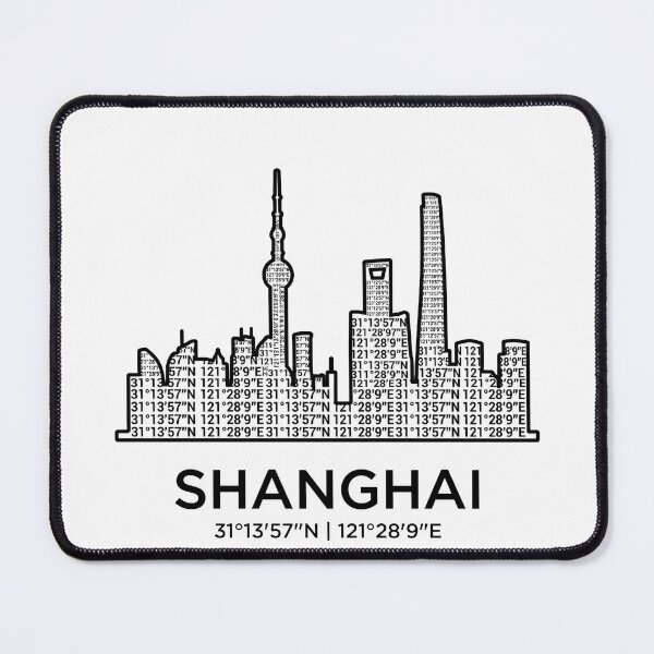 Item preview, Shanghai Coordinates Modern Minimalist Skyline designed and sold by DuckOddity.