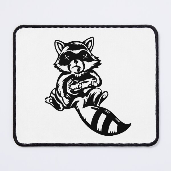 Item preview, Dead Raccoon Holding Corn - Black and White designed and sold by Batmantis275.