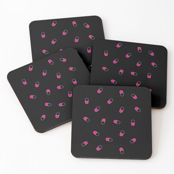 Item preview, Pink pills pattern for positive pharmacist black designed and sold by FlowaDesign.