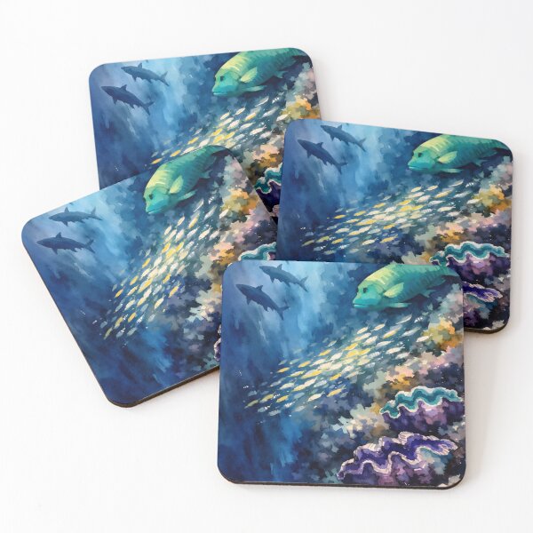 Item preview, Descending Reef Depths with Layered Ocean Life designed and sold by WildlifeInc.